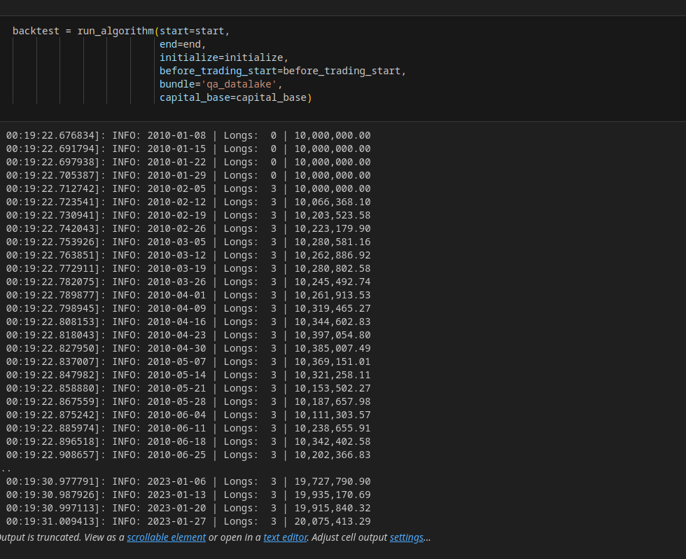 Ejemplo de Backtesting